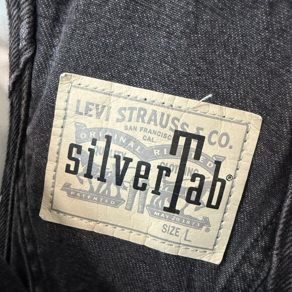 Levi's SilverTab Women's Overalls Carpenter Baggy Leg Gray Denim Large - Picture 7 of 11